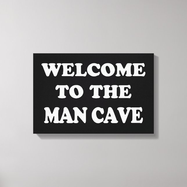Funny Man Cave Wrapped Canvas Print (Front)