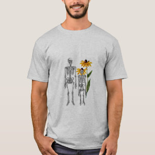 Funny Man Chimpanzee Skeleton Black Eyed Susan T-Shirt