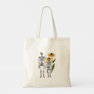 Funny Man Chimpanzee Skeleton Black Eyed Susan Tote Bag