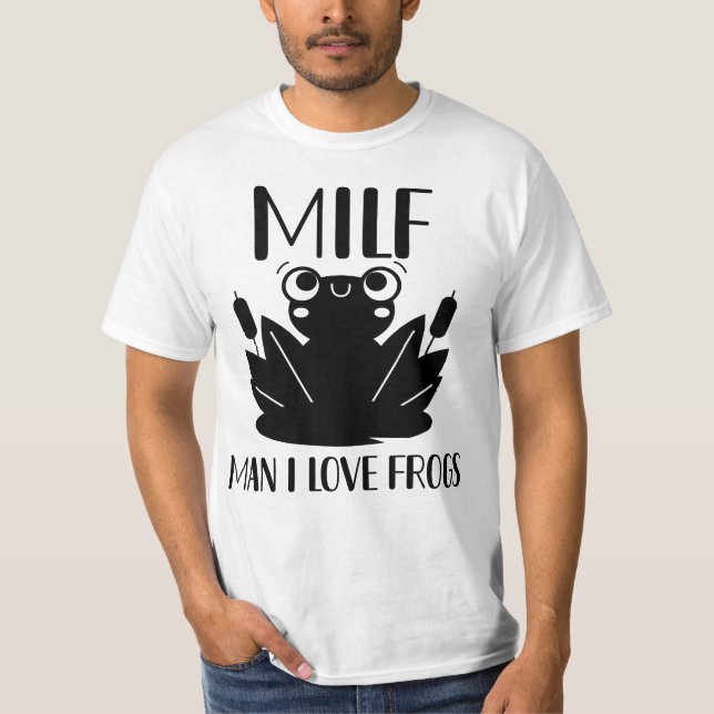 Funny Man I Love Frogs Women Men Cute T-Shirt (Front)