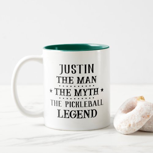 Funny Man Myth Pickleball Legend Two_Tone Coffee Mug