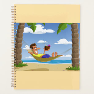 Funny Man Relaxing in Beach Hammock Planner