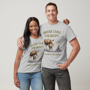 Funny Man Running from Mama and Baby Moose T-Shirt