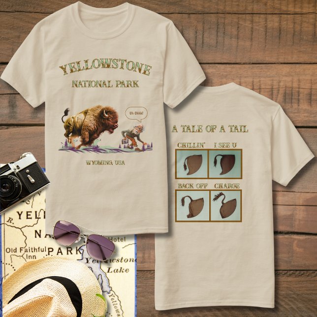 Funny Man taking picture Bison Buffalo T-shirt (Creator Uploaded)