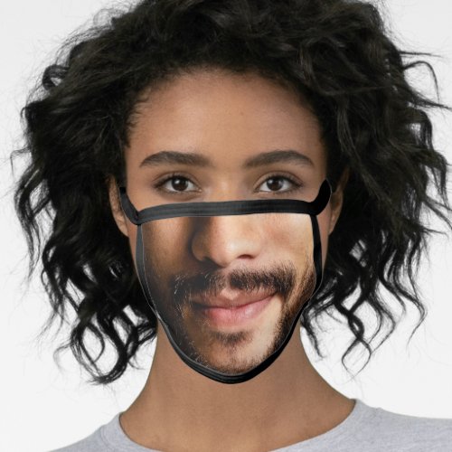 Funny man with beard face mask