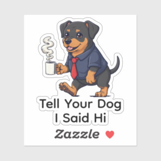 Funny Manchester Terrier Dog Business Suit Coffee  Sticker