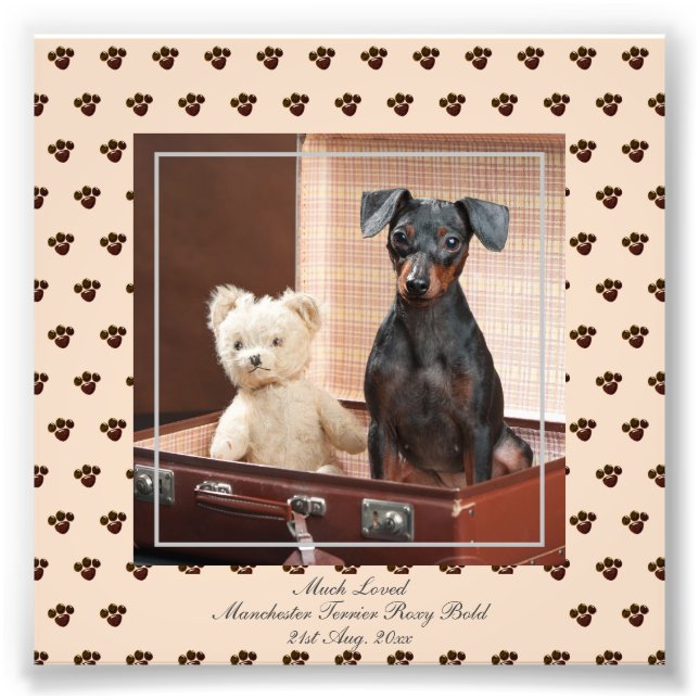 Funny Manchester Terrier PHOTO Named Keepsake Print (Front)