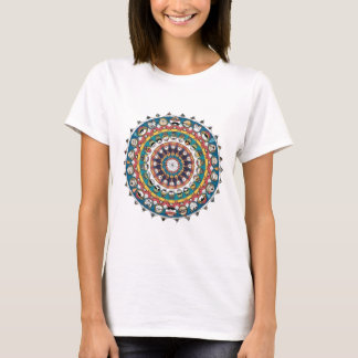Funny Mandala Design with Whimsical Cartoon Faces T-Shirt