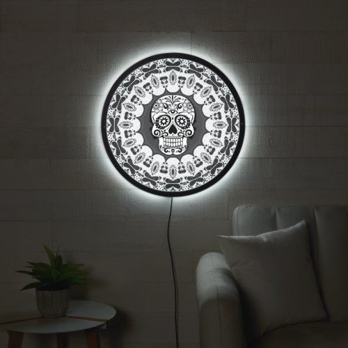 funny Mandala Skull LED Sign