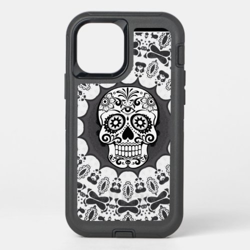 funny Mandala Skull OtterBox Defender iPhone 12 Case