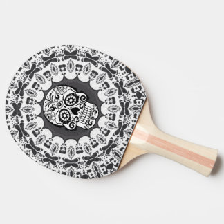 funny Mandala Skull Ping-Pong Paddle