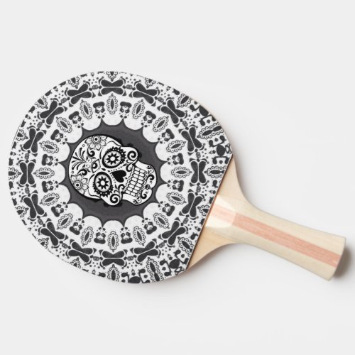 funny Mandala Skull Ping_Pong Paddle