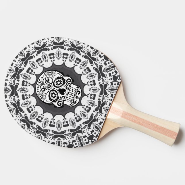 funny Mandala Skull Ping-Pong Paddle (Side)
