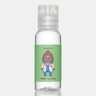 Funny mandrill doctor cartoon illustration hand sanitizer