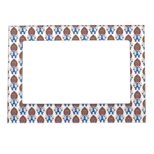 Funny mandrill doctor cartoon illustration magnetic frame (Front)