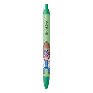 Funny mandrill doctor cartoon illustration pen