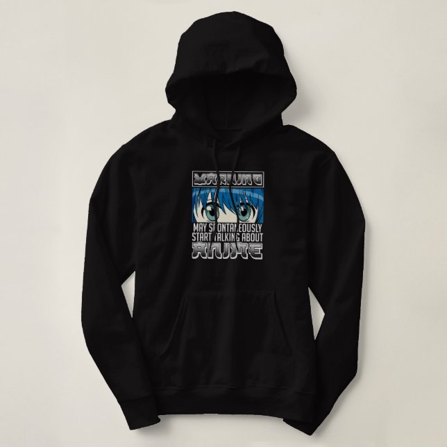 Funny Manga Character Otaku Yandere Cosplay Senpai Hoodie (Design Front)