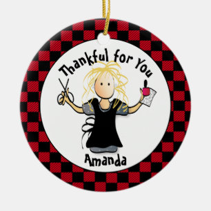 Funny Manicurist Gift - Thank You Nail Tech Idea Ceramic Ornament