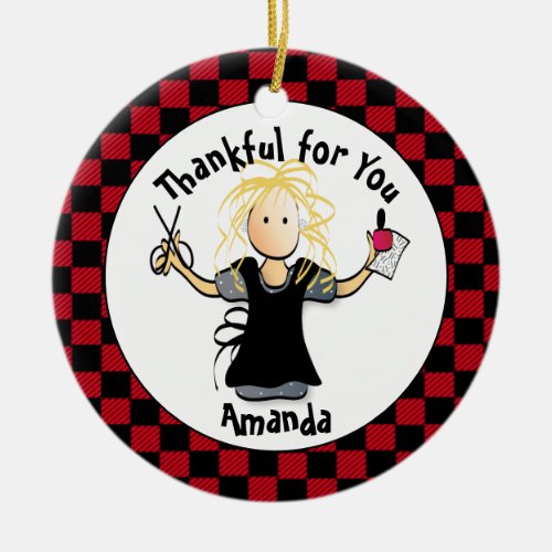 Funny Manicurist Gift _ Thank You Nail Tech Idea Ceramic Ornament