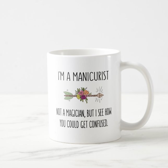 Funny Manicurist Nail Technician Gift Idea Coffee Mug (Right)