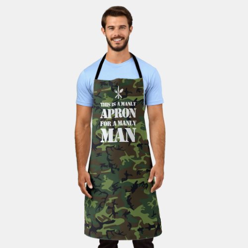 Funny Manly Camouflage Apron