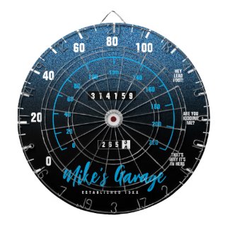 Funny Manly Car Odometer Speedometer Blue Glitter