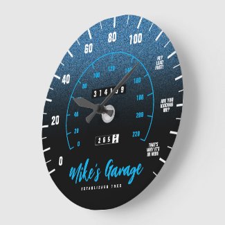 Funny Manly Car Odometer Speedometer Blue Glitter