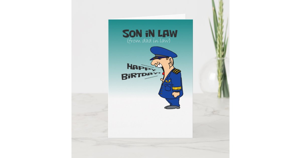 funny manly happy birthday son in law card | Zazzle