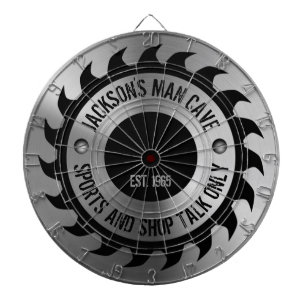 Funny Manly Man Cave Steel Circular Saw Blade Dart Board