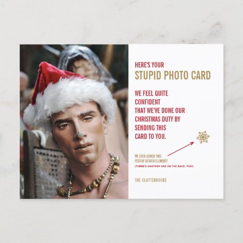 Funny Mannequin Holiday Stupid Photo Card Postcard
