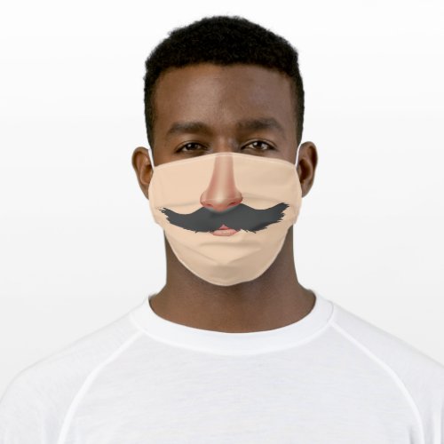 Funny Mans face with Mustache Adult Face Mask