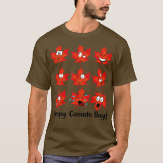 Funny Maple Leaf Canadian Flag Happy Canada Day 2 T-Shirt
