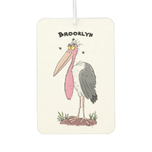 Funny marabou stork cartoon air freshener