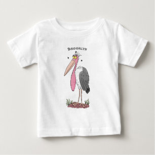 Funny marabou stork cartoon baby T-Shirt