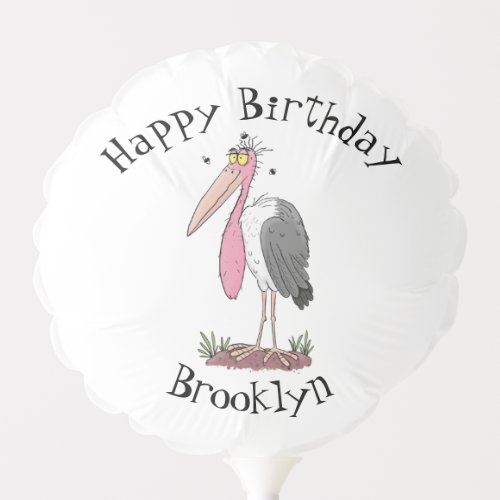 Funny marabou stork cartoon  balloon
