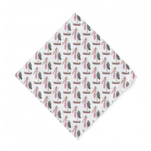 Funny marabou stork cartoon bandana