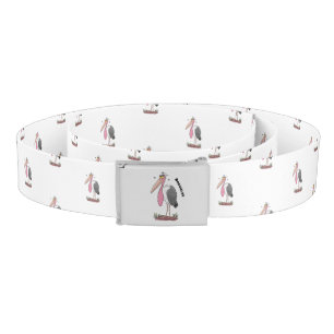 Funny marabou stork cartoon belt