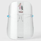 Funny marabou stork cartoon bird face shield (Front)
