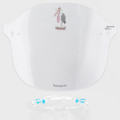 Funny marabou stork cartoon bird face shield (Front w/Glasses)