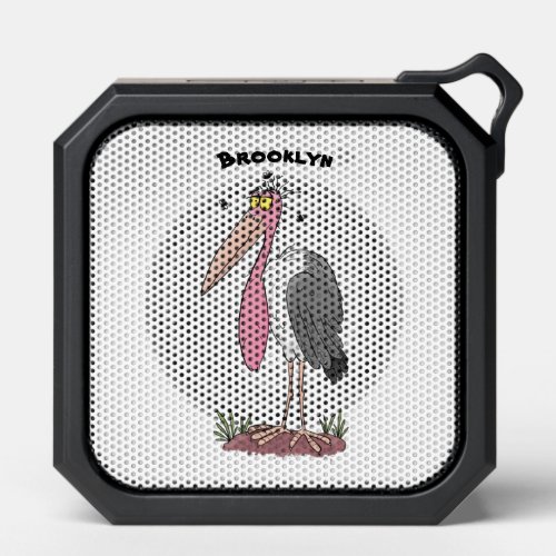 Funny marabou stork cartoon bluetooth speaker