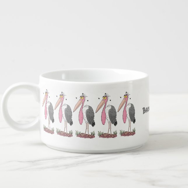 Funny marabou stork cartoon bowl (Right)
