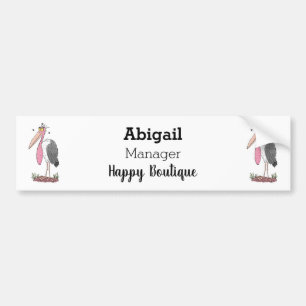Funny marabou stork cartoon bumper sticker