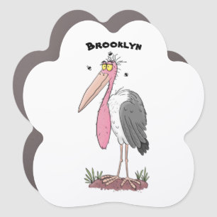 Funny marabou stork cartoon car magnet