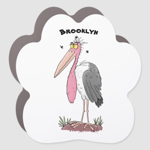 Funny marabou stork cartoon car magnet