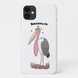 Funny marabou stork cartoon iPhone 11 case