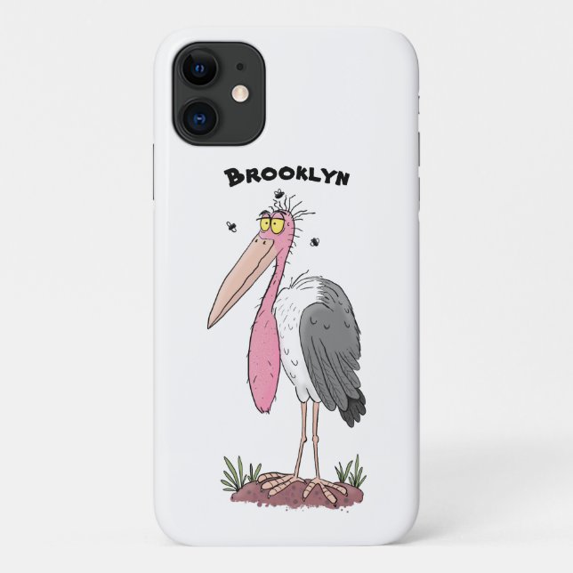 Funny marabou stork cartoon Case-Mate iPhone case (Back)