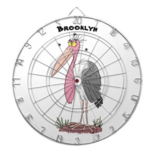 Funny marabou stork cartoon dart board