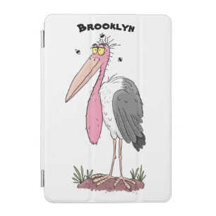 Funny marabou stork cartoon iPad mini cover
