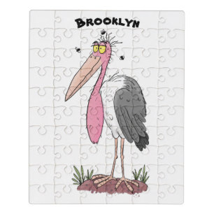 Funny marabou stork cartoon jigsaw puzzle