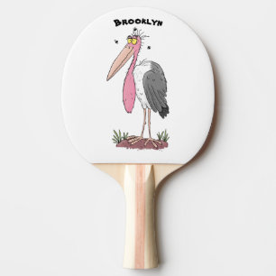 Funny marabou stork cartoon ping pong paddle